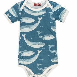 NWT Milkbarn 12-18 mo whale long sleeve onesie 3-6